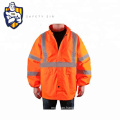 CE EN20471 ANSI winter reflective safety jacket, 300D water proof fabric and Zip fasten
